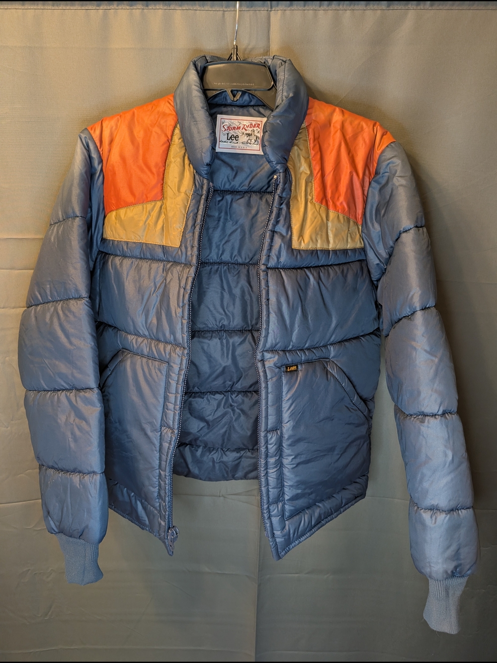 Vintage 70s Lee Storm Rider Colorblock Puffer Jacket Deadstock